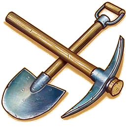 Golden Strike pickaxe and shovel symbol